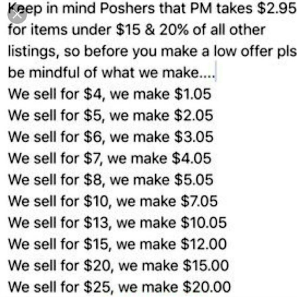 Poshmark commission info